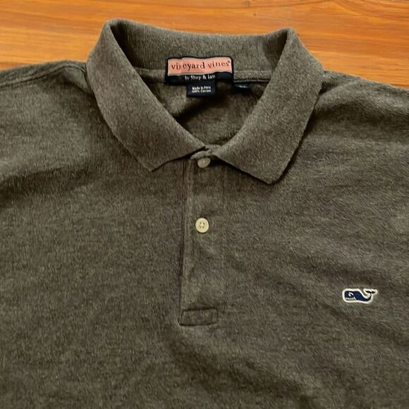 Vineyard Vines Gray Cotton Polo Shirt Men's Size Extra Large Short Sleeve Preppy - Picture 10 of 10